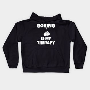 Boxing Is My Therapy Kids Hoodie